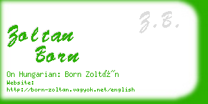 zoltan born business card